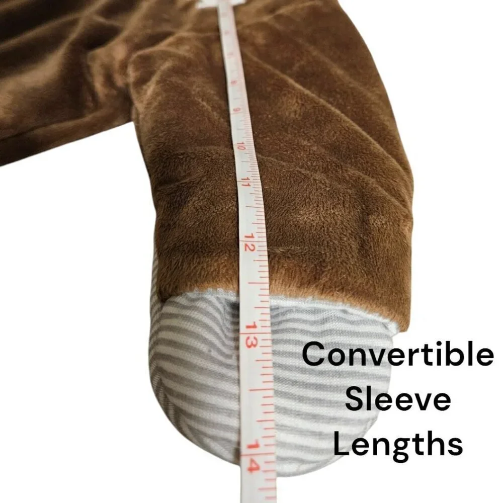 Carter's Brown Bear Hooded Soft Fleece One Piece Snowsuit Baby Size 3 Months